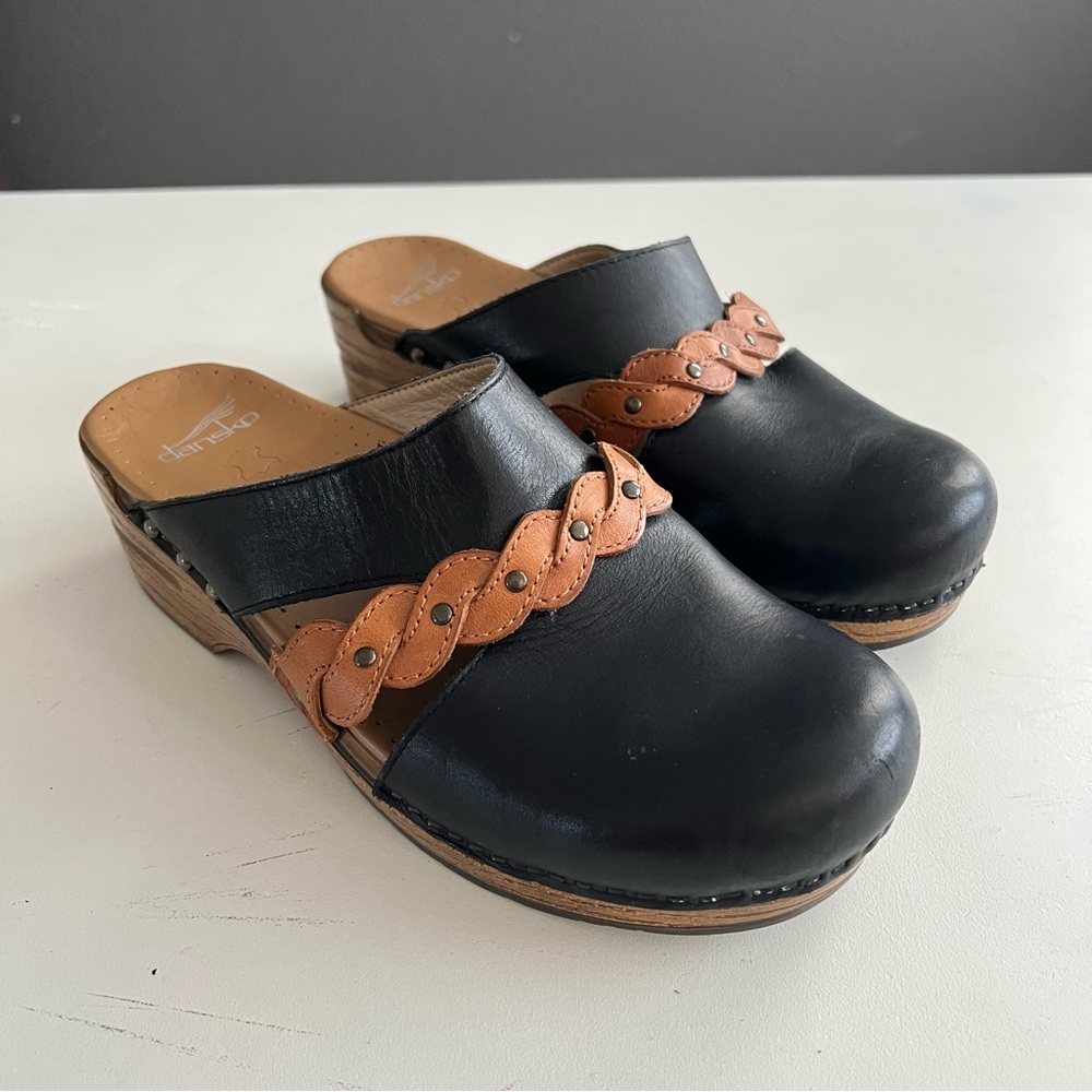 Dansko braided cutout mules